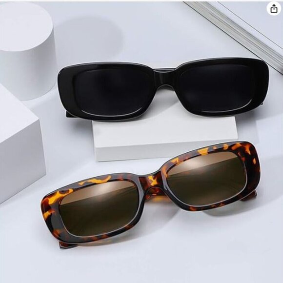 4 Pieces Retro Vintage Sunglasses Small Square Rectangle 90s Glasses Trendy Y2K